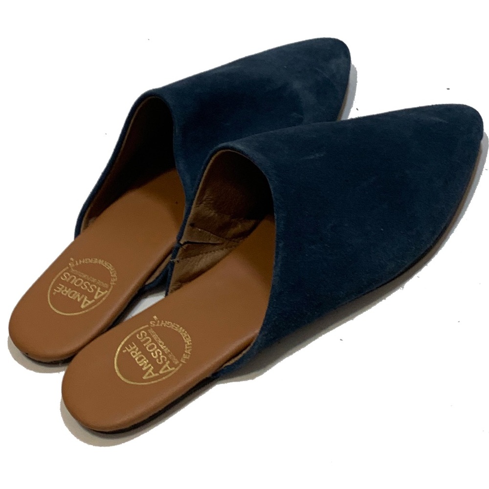 Andre Assous Dark Blue Mules